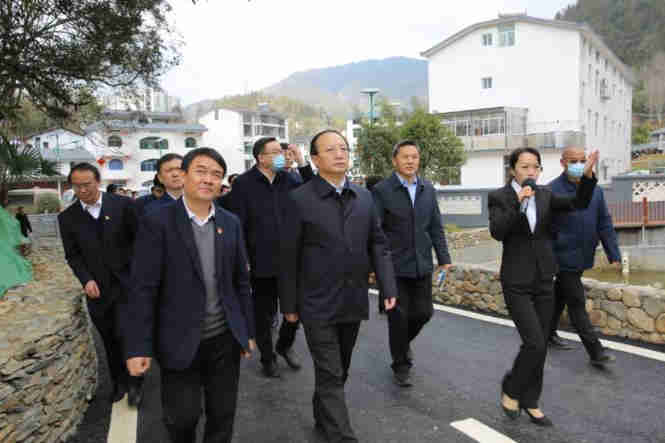 廖東生市長等井岡山領導陪同王書記視察半畝方塘度假村